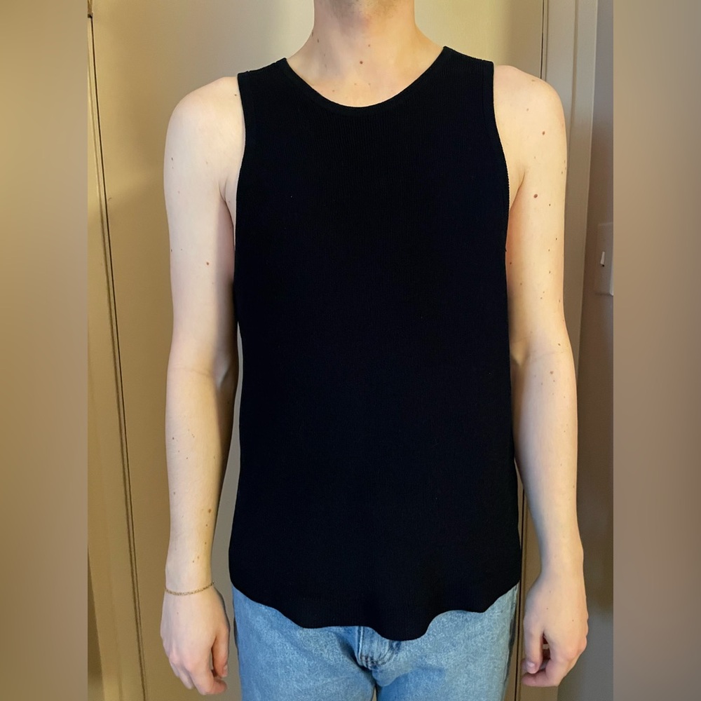 Zara Men’s Black Knit Sweater Tank Top